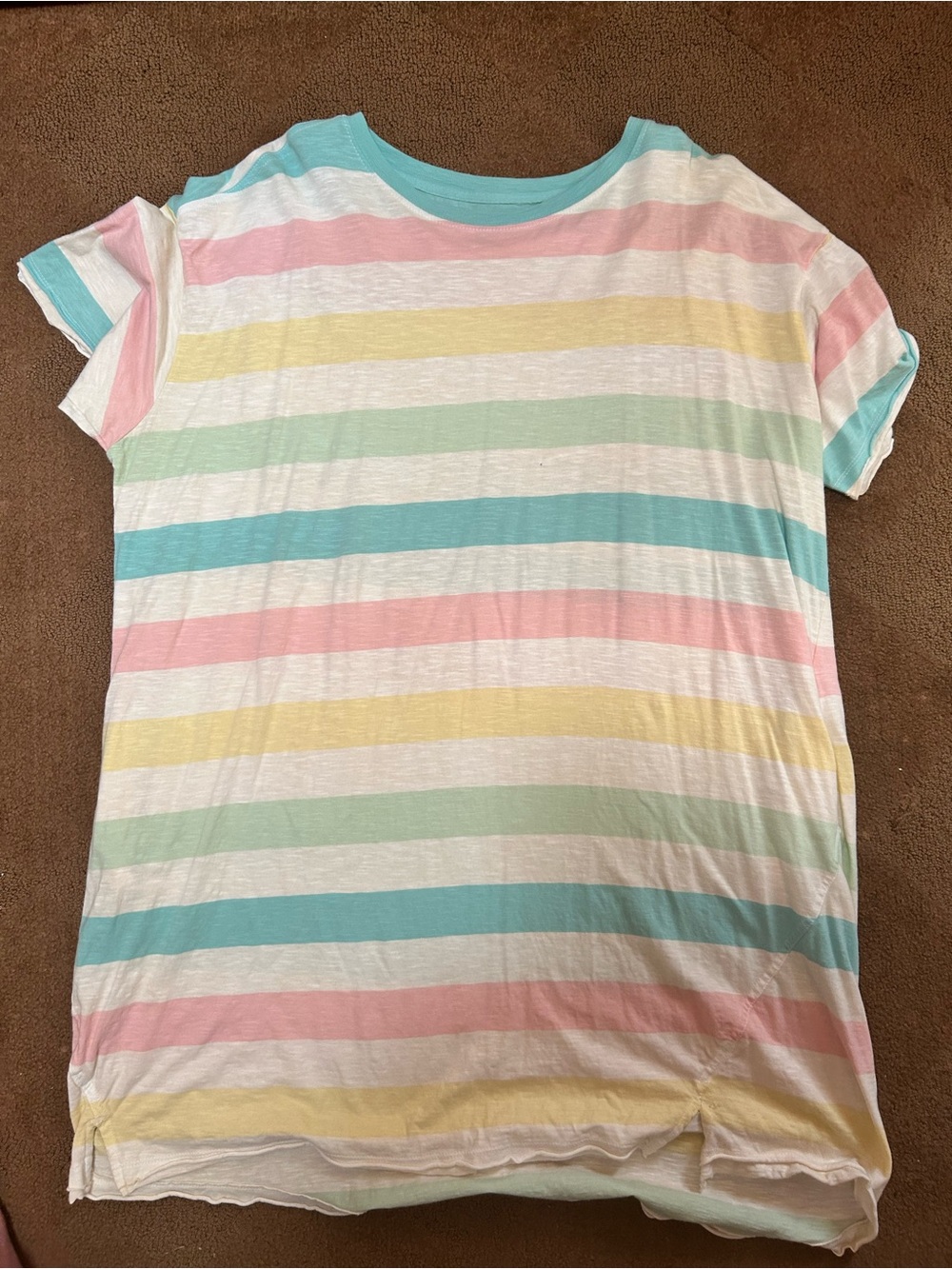 Simply Southern Mint, Pink & Cream Striped Dress
